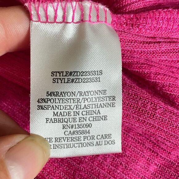 Z Supply Raspberry Ribbed Knit Sleeveless Swing Dress Beach Coverup XL #WW - Picture 7 of 9